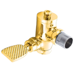 Robinet de chasse d'eau en laiton massif robuste à angle de 90 degrés, à pédale, à fermeture automatique et à temporisation, pour WC à la turque, système de salle de bain commerciale - Product Image 1