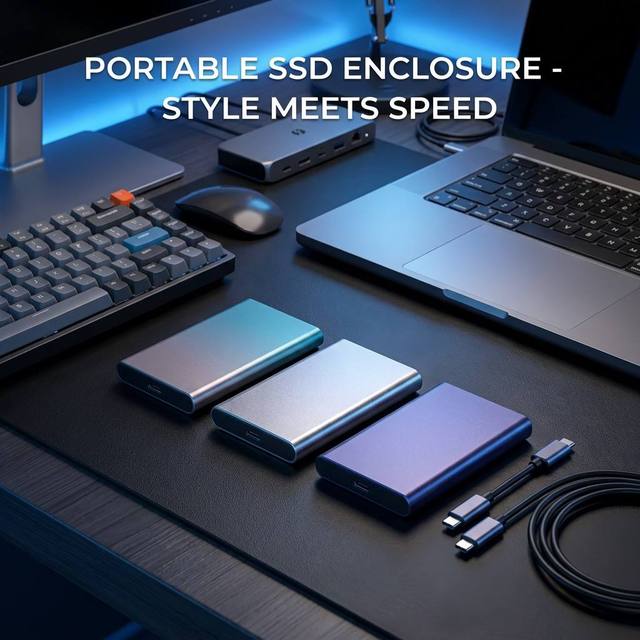 Portable Aluminum External SSD/HDD Enclosure (2.5" Micro SATA to Type-C)