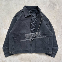 Veste en jean personnalisée décontractée de haute qualité Streetwear Bomber Veste zippée Vêtements de travail Veste en jean fausse daim pour hommes