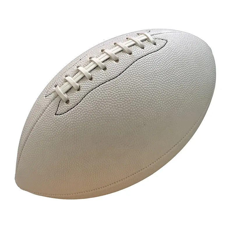 Полностью чистый белый полиуретановый ПВХ мяч для американского футбола, мяч для регби, Размер 9 6 3 1
