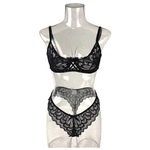 Lingerie sexy à la mode, soutien-gorge brodé de fleurs, lingerie en dentelle confortable et respirante pour femmes - Product Image 3