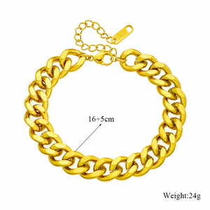 Gold Plated Chain Necklace And <b>Bracelet</b> <b>Set</b> Stainless Steel Unisex Hip Hop Punk Style Jewelry Gift - Product Image 4