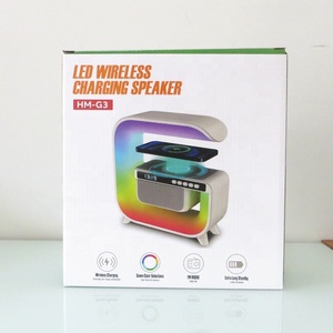 Lonvel G3ลำโพงแม่เหล็กตั้งโต๊ะตั้งโต๊ะ, โคมไฟสร้างบรรยากาศ15W มีไฟ LED นาฬิกาปลุกเครื่องชาร์จไร้สายแบบ3 in 1 - Product Image 3