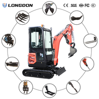 Mini-excavatrice hydraulique puissante de 1,8 tonne, compacte, avec flèche pivotante latérale pour les passages étroits et la rénovation de jardins