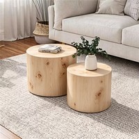 Table basse gigogne élégante sur mesure 2026 en placage de bois, lignes épurées pour salon, chambre à coucher, mobilier moderne pour la maison