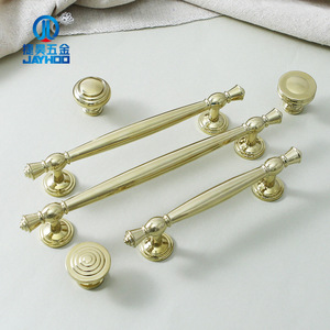 Jiehao French Style <b>Brass</b> Cabinet <b>Pull</b> Handles Bar Shape Durable For Wardrobe Door Shoe Cabinet <b>Drawer</b> Hardware - Product Image 2