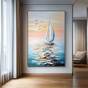 Cuadro <span class=keywords><strong>de</strong></span> Porcelana <span class=keywords><strong>de</strong></span> Cristal con Diseño <span class=keywords><strong>de</strong></span> Velero, Impresión HD <span class=keywords><strong>de</strong></span> Paisaje Marino con Marco <span class=keywords><strong>de</strong></span> Aluminio para Entrada, Vestíbulo <span class=keywords><strong>de</strong></span> Hotel, Casa <span class=keywords><strong>de</strong></span> Huéspedes - Product Image 1