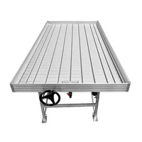 Table de culture hydroponique à flux et reflux sur roulettes pour serre, pour la culture agricole de plantes