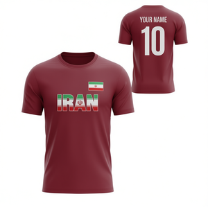 Maglia da Calcio dell'Iran Rossa Bianca Verde, Jersey per Tifosi Personalizzabile con Nome e Numero 10 - Product Image 2