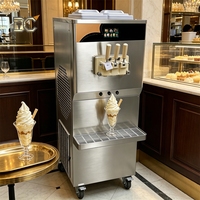 480 stuks/uur ijsmachine met voor-koeling, soft serve, dubbele compressor, commerciële ijsmachine, machine voor bevroren yoghurt