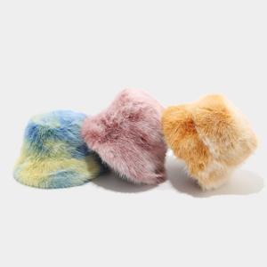 彩色扎染长绒渔夫帽冬季新款保暖帽女大檐时尚渔夫帽 - Product Image 2