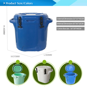 Hielera Redonda Rotomoldeada de 27QT, Caja Refrigeradora Rígida con Retención de Hielo de 5 Días, Hielera Portátil <span class=keywords><strong>para</strong></span> Acampar, Pesca y Actividades al Aire Libre - Product Image 2