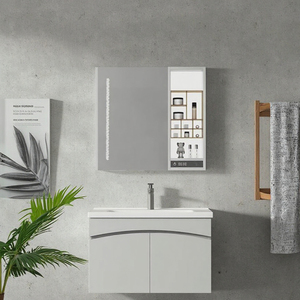 מודרני ארון רחצה מודולרי בסגנון נורדי מודרני סט עם כיור ומראה מיוצר באופן מקצועי במחיר נחמד - Product Image 1