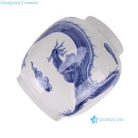 Vase en céramique décoratif de haute qualité RZMA36-A, peint à la main, motif de dragon bleu et blanc, pour la décoration de la maison, table d'hôtel