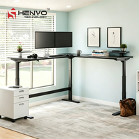 Bureau debout modulaire contemporain en acier, anti-rayures, extensible, réglable en hauteur, mobile, facile à assembler, pour bureau commercial
