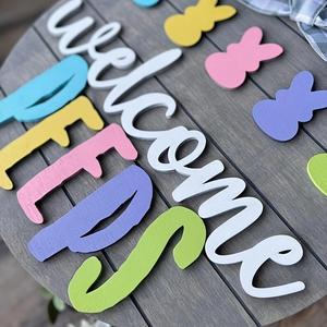 Easter Decorative Doorplate Welcome <b>Sign</b> <b>Home</b> Decor <b>Wooden</b> Plaque Pattern <b>Wooden</b> Rabbit Hanging <b>Sign</b> - Product Image 3