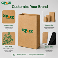 Sacs SOS en papier kraft épais 70 g/m² personnalisés avec logo, robustes, recyclables, à fond carré, pour vente à emporter et emballage de détail grand format