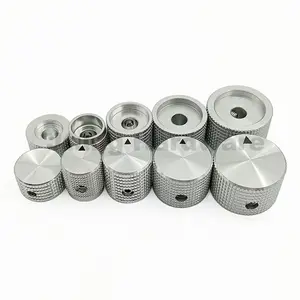 14*16mm Black Silver Solid Knurled Aluminum Electronic Equipment Potentiometer Encoder Control Knobs For Knurled Shaft D Shaft