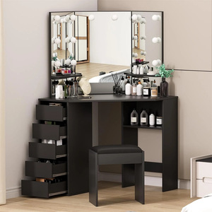 Cross-border retro style <b>dressing</b> <b>table</b> <b>with</b> lights, high-value corner <b>storage</b> and <b>dressing</b> <b>table</b> for home and bedroom. - Product Image 2
