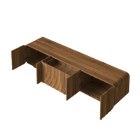 Console TV moderne de luxe de 70 pouces avec un design unique en forme de vague spirale, armoire de rangement avec 2 tiroirs, salon, chambre à coucher