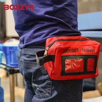 BOZZYS rouge pratique LOTO sac de verrouillage de sécurité avec visuel transparent fenêtre porte cadenas sécurité Tagout
