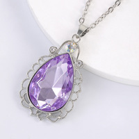 Collar de Gema mágica de Sofía para niña, joyería, amuleto de princesa, cadena de aleación, colgante de cristal en forma de lágrima, regalo