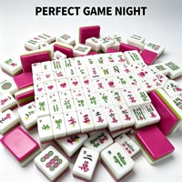 Adorable Juego de Mahjong de Acrílico con Fichas de Mahjong Americanas con Diseño de Fresa para Diversión en Despedidas de Soltera