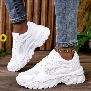 Chaussures décontractées pour femmes à lacets, bout pointu, dessus en maille respirante, tendance printemps/été, fraîches et confortables - Product Image 2