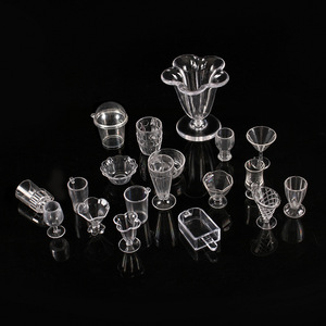 Miniature fait à la main en plastique tasse jouet Simulation Sundae tasse Popsicle boîte Mini nourriture jouer crème glacée conteneur maison de poupée accessoires - Product Image 1