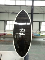 Planche Wakesurf en bambou de 5.6 pouces avec poignées pour enfants et hommes Ocean Waters Adventures accessoirisé avec aileron