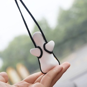 Swing Duck <b>Car</b> Pendant White Plaster <b>Decorative</b> Ornament For Rearview Mirror - Product Image 3