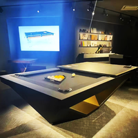 Table de billard avec logo personnalisé OEM ODM en bois massif avec plateau en ardoise convertible en table à manger gain de place pour la salle de jeux à domicile