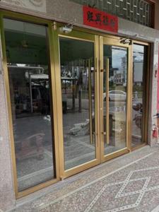 Porte double en aluminium et verre avec ressort au sol pour magasin - Product Image 5