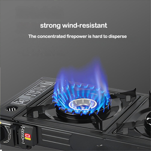 Cuisinière à gaz portable à 2 brûleurs avec allumage électrique, acier inoxydable prend en charge le <span class=keywords><strong>butane</strong></span> <span class=keywords><strong>ou</strong></span> le GPL pour <span class=keywords><strong>camping</strong></span> en plein air RV - Product Image 3