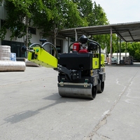 Compacteur de sol vibrant à double tambour, 800 kg, hydraulique, autoporté, de 0,5 à 0,6 tonne
