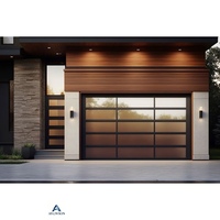 Porte de garage en verre givré personnalisée, profil en aluminium résistant aux intempéries, assemblage rapide, sécurité antivol, design moderne