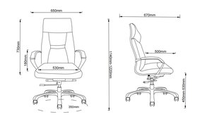 كرسي مكتب تنفيذي حديث مصنوع من الجلد الصناعي قابل للتعديل في الارتفاع ومتين - Product Image 6