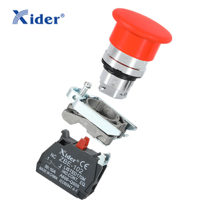 40mm XB4-BS542/DB4-BS542 Bouton d'arrêt d'urgence momentané Bouton poussoir à tête champignon tournant pour relâcher - Product Image 5