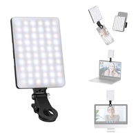 Lampe de remplissage LED rechargeable, 3 modes de température de couleur, portable, à clipser, pour téléphones portables, ordinateurs portables, maquillage, vidéos selfie