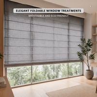 Persianas Romanas Modernas de Tela de Alta Calidad, Persianas Enrollables, Persianas para Ventanas, Interiores, Balcón, Dormitorio, Oficina, Semiopacas, Inalámbricas