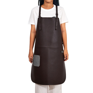 Leather <b>Work</b> <b>Apron</b> Unisex For Baristas Hairdressers Restaurant Bar Use Brown - Product Image 4