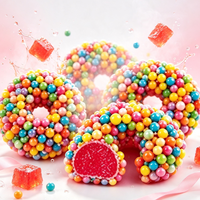 BESTAR Bonbons Gommeux Halal en Forme de Donut, Croquants, Vente en Gros, Marque Privée Personnalisée, OEM, Saveur Fruitée, Confiserie Gommeuse Moelleuse Enrobée Croustillante
