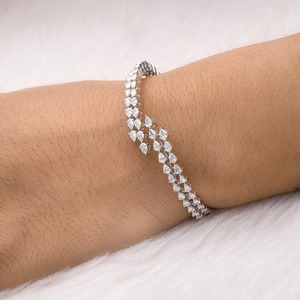 Bracelet manchette en moissanite diamantée, plaqué or 18 carats, style hip-hop, bijoux pour femmes et hommes, idéal pour les fêtes, qualité export, best-seller - Product Image 6