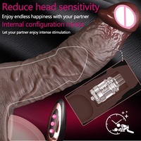 Extension de pénis, agrandissement du pénis masculin, stimulation, amélioration, préservatif en silicone souple, préservatif réutilisable pour hommes - LM-CT612-2