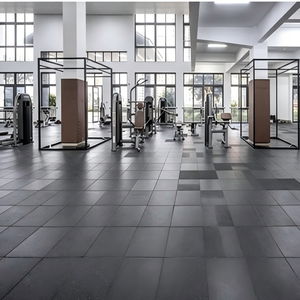 Durable EPDM Rubber <b>Interlocking</b> <b>Mats</b>, Heavy Duty Non Slip <b>Flooring</b> for Fitness Center and Body Building Area - Product Image 1