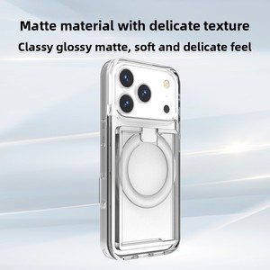 Étui magnétique mat à glissière latérale pour cartes, en PC, avec porte-cartes intégré et béquille, <span class=keywords><strong>coque</strong></span> de protection tout-en-un pour utilisation au lit - Product Image 2