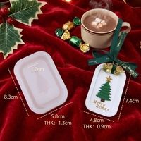 5 Moules en silicone pour étiquettes en plâtre d'aromathérapie de Noël, étiquettes en relief DIY, pierres diffuseuses, pendentifs en cire, décorations, moule époxy Père Noël