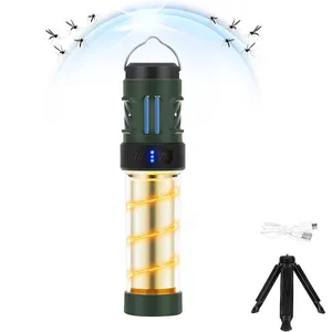 Lâmpada repelente de mosquitos 3 em 1 USB recarregável lanterna de acampamento IPX5 à prova d'água elétrica portátil Bug Zapper
