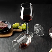 Verre à vin rouge transparent de haute qualité en gros, fait main, 415 ml, avec logo personnalisé, design moderne et vintage de luxe, pour fêtes et mariages