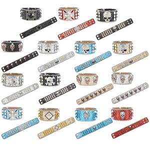 NUEVO Western Bling Hot Girl Fashion Bracelet Diamond Sequins Skull Belt Venta al por mayor BB <span class=keywords><strong>Simon</strong></span> Belt Diamond Bracelet Factory - Product Image 1